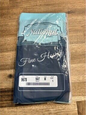 National Hosiery 9678 Natural stockings M Made in USA